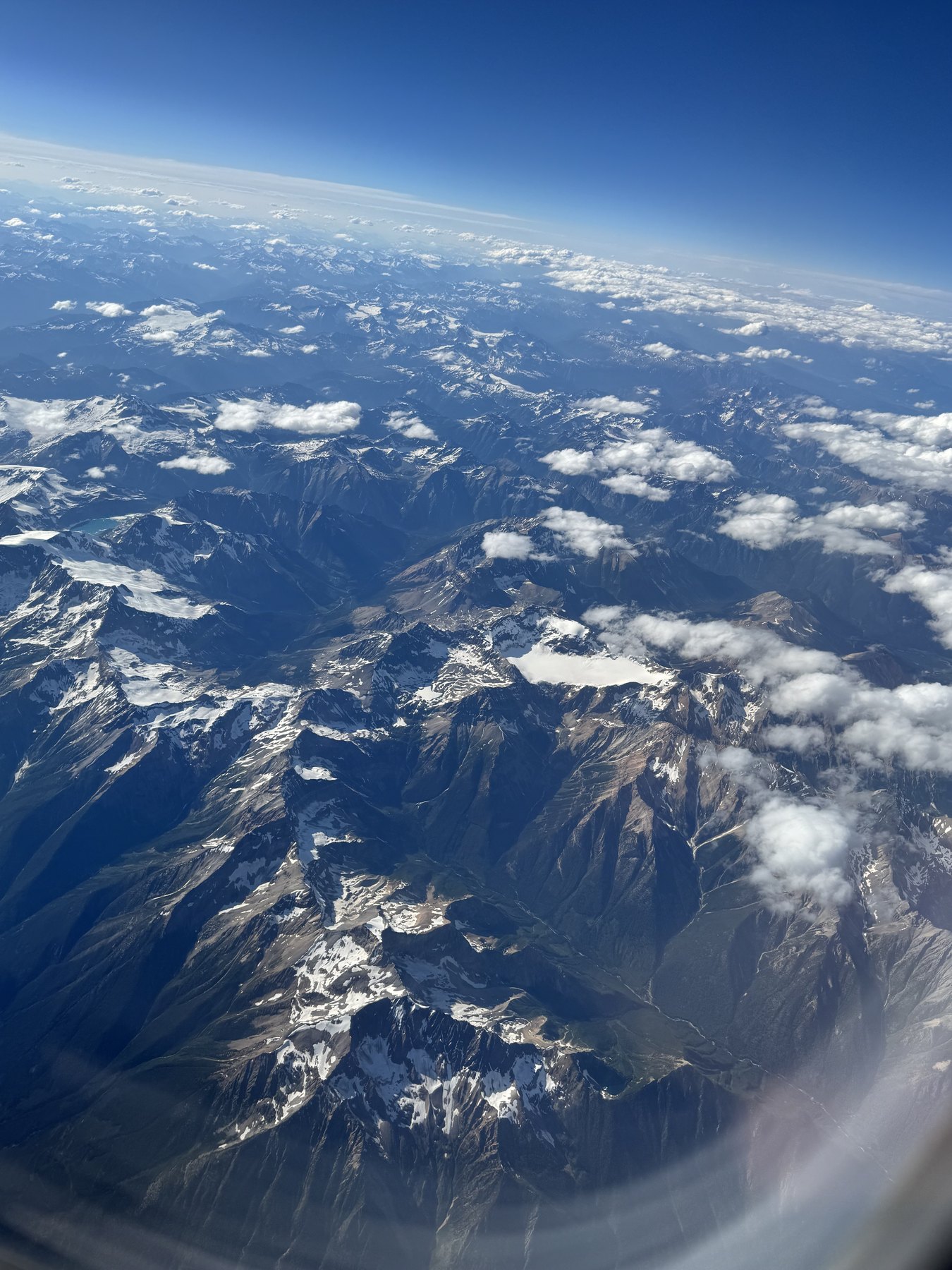 The Canadian Rockies seen from the air